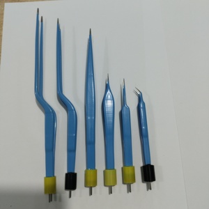 Pince à épiler à coagulation médicale de haute qualité couleur verte enduite baïonnette coudée pince bipolaire à pointe vers le bas - Product Image 6