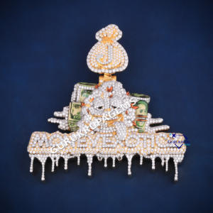 พบกับสไตล์สุดเพอร์เฟกต์และความหรูหราใน925ของเราจี้เพชรโมอิสเงินประดับเพชรแบบฮิปฮอปที่ทำขึ้นเพื่อความชัดเจน - Product Image 1