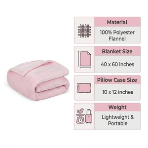 Ensemble couverture et oreiller de voyage 2 en 1 avec logo personnalisé, compact, léger, écologique, doux pour la peau, en polaire et flanelle, portable pour avion et <span class=keywords><strong>voiture</strong></span> - Product Image 2