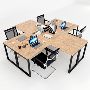 Escritorio contemporáneo rectangular en forma de L con 4 esquinas, modelo HBRT028 - Product Image 1