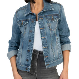 Chaqueta de Mezclilla de Color Sólido al Mejor Precio, Servicio OEM, Cómoda y Transpirable, Chaqueta de Mezclilla para Mujer en Venta en Línea - Product Image 5