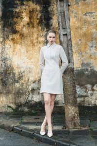 Robes pour femmes élégante qualité Kane Mini robe vêtements à manches longues femmes robe rustique treillis tissu mode durable - Product Image 5