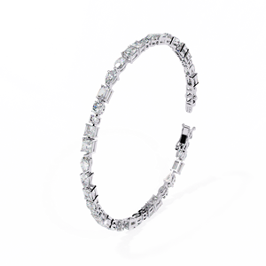 Bracelet en diamant au prix d'usine, taille personnalisée, plaqué or rose 14 carats, certifié IGI, coupe brillante, bracelet en argent sterling 925 - Product Image 2