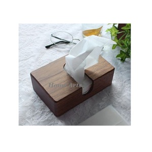 Servilletero de madera de diseño de tendencia Soporte de papel de seda de color marrón de la mejor calidad al mejor precio en la India - Product Image 2