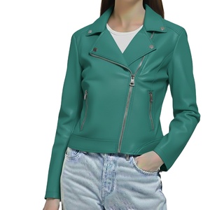Veste d'hiver pour femme en cuir véritable de luxe, col montant uni, fermeture éclair, taille unique, design personnalisé, nouveau style, qualité supérieure - Product Image 2