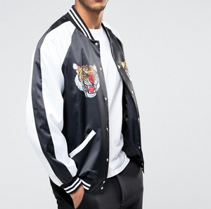 Chaqueta de recuerdo Reversible Suka sin existencias de calidad superior, ropa de abrigo de béisbol Sukajan bordada, hecha a medida - Product Image 5