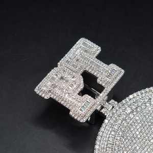 Pendentif personnalisé en argent 925 plaqué or avec moissanite, style hip-hop, design de lettre personnalisable - Product Image 2