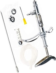 หัวฉีดเข็มฉีดยาวัคซีนแบบปรับได้อุปกรณ์สัตวแพทย์สำหรับสัตว์ปีกและปศุสัตว์ทนทานใช้ซ้ำได้ - Product Image 6