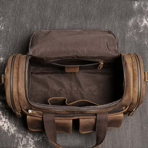Bolsa de viaje de gran capacidad personalizada OEM, bolsas de lona de hombro portátiles multifunción, bolsa de lona de cuero de alta calidad - Product Image 5