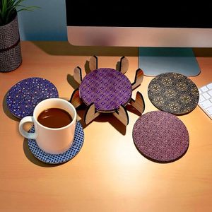 Posavasos de Madera Estilo Bohemio, Ecológico, Hecho a Mano, con Madera Natural y Diseño Personalizado para Decoración del Hogar - Product Image 1