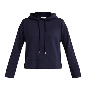 เสื้อสวมหัวมีฮู้ดของผู้หญิงผ้าฟลีซโพลีเอสเตอร์/ ผ้าฝ้ายสีทึบสไตล์วินเทจ - Product Image 1