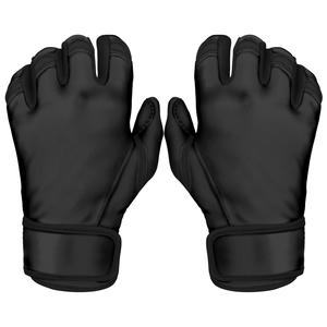 Gants de frappeur de softball de qualité supérieure Supper Quality Short Cuff Black Baseball Batting Gloves - Product Image 1