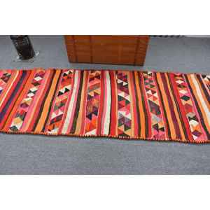 Turkish Rug, <b>Runner</b> 3.1x9.9 ft Rug, <b>Red</b> Floral Rug - Product Image 2