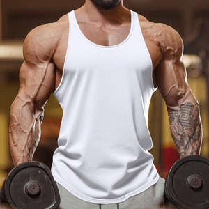 Top Trendy transpirable Casual personalizado verano poliéster tela entrenamiento gimnasio hombres camiseta sin mangas al por mayor - Product Image 3