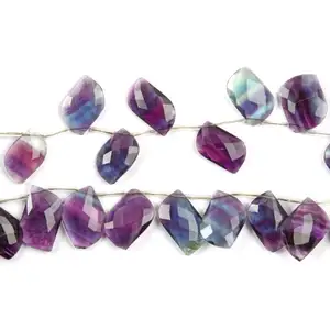 Натуральный фиолетовый флюоритовый драгоценный камень бисер S Форма граненые бусины флюоритовое ожерелье флюорит Кабошон для изготовления ювелирных изделий