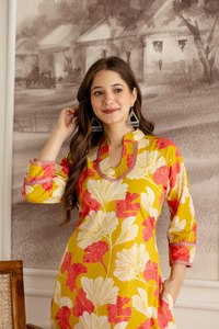 Ensemble coordonné réversible de créateur exclusif Salwar Kameez, magnifique kurta imprimé Jaipuri en chignon lourd, tenue de fête indienne pakistanaise - Product Image 3