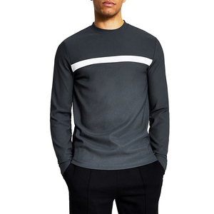 Personalizar algodón hombres raglán manga larga hombres deportes camisetas al por mayor OEM Color sólido patrón al por mayor de alta calidad personalizado - Product Image 3