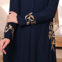 T-shirt à manches longues boutonné uni pour femmes musulmanes 2026, style turc ouvert, broderie islamique, style urbain, 100 % polyester