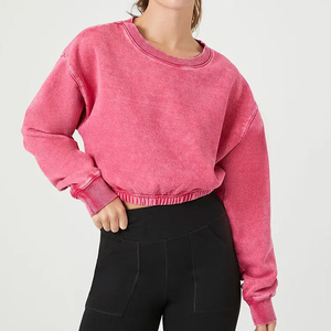 Sudaderas de Cuello Redondo para Mujer, Diseño Personalizado, Invierno/Otoño, Estampadas, de Algodón Lavado con Forro Polar, con Borde Elástico en el Dobladillo - Product Image 2