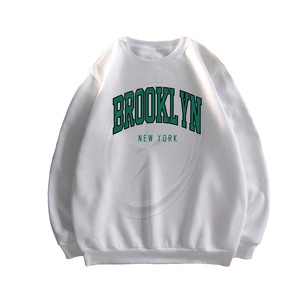 Sweat-shirt à manches longues avec lettre graphique et thermique coupe-vent à col ras du cou pour hommes personnalisé pull-over - Product Image 1