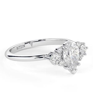 1.00CT Pear Cut Diamond Cluster 7 Stone Engagement <b>Ring</b> for Women - Product Image 2