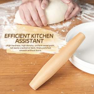 Rouleau à pâtisserie français pour la cuisson-Rouleau à pâte en bois pour pizza fondant pâtes boulettes tortillas (20cm) - Product Image 3