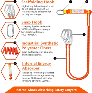 Arnés de Seguridad Naranja de Cuerpo Completo con Correas Ajustables y Cintas Resistentes para Uso Industrial - Product Image 2