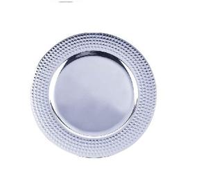 Décoration de vaisselle de mariage plaque de chargeur en acier inoxydable durable bordure arrondie plaque de chargeur décorative de qualité supérieure - Product Image 1