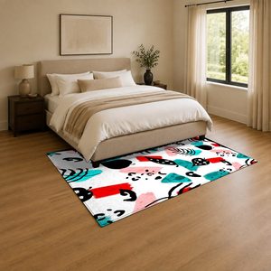 <b>RUGS</b> DEPOT LXDP-1036 Wholesale Grey <b>Silver</b> Modern Vintage Digital Printed Machine Washable Chenille Area <b>Rug</b> Non Slip - Product Image 3