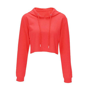 Vente chaude Logo Personnalisé Impression Poids Léger Meilleur Design Femmes Crop Top Hoodies / Casual Wear Femmes Crop Top À Capuche - Product Image 5