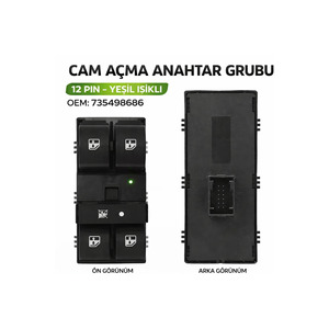 Nuevo Juego de Interruptores de Ventana con Luz Verde de 12 Pines para Fiat Doblo 2010/Opel Combo D 2012, Repuestos para City/Delivery/Express 735498686 - Product Image 2