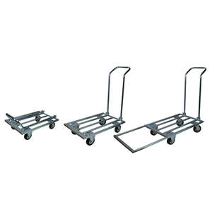 Galvanized Extendable Folding <b>Platform</b> <b>Trolley</b> with Four-Wheel Strong Industrial and Airport Use OEM Customizable - Product Image 2