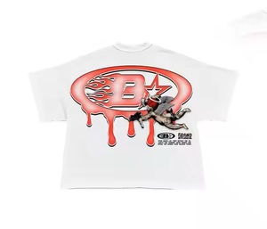 OEM 2 Panel Boxy alta calidad 300 gramos Camisetas hechas a medida superventas Streetwear DTG estampado de gran tamaño cuello camisetas de los hombres - Product Image 4