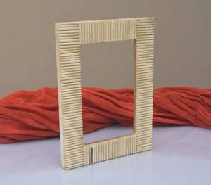 Trendy Decorative Item Natural Cream Colored <b>Stick</b> Inlay <b>Photo</b> Frame With Distinctive Textured Surface For Bedroom Or Office - Product Image 4