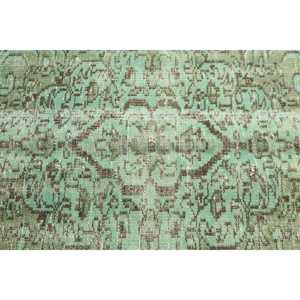 Tapis turc vintage 5x9,2 pieds, grand tapis, tapis en laine verte - Product Image 5