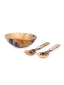 Cuencos para ensalada de cuerno de búfalo con acabado de lujo para una mesa moderna, cuencos para ensalada de cuerno de búfalo ecológicos y vajilla sostenible. - Product Image 5