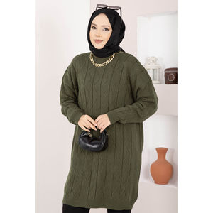 เสื้อคลุมไหมพรมลายบาคลาวาสีกากี สไตล์ลำลองสำหรับฤดูใบไม้ร่วง - Product Image 2