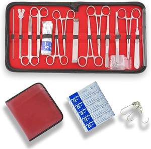 Ensemble d'instruments de chirurgie mineure de base Ciseaux en acier inoxydable Pinces Porte-aiguilles Kit chirurgical manuel Metal Med Corporation - Product Image 1