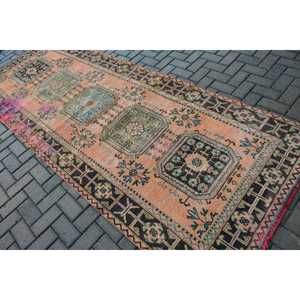 พรมขนาด 4x10.9 ฟุต, พรมตุรกีโบราณ, พรมลายปะติดสีแดงน้ำเงิน - Product Image 4