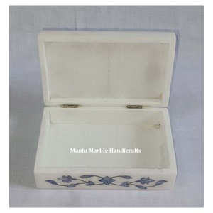 Caja con incrustaciones de mármol blanco puro Natural con material de nácar para artículos de regalo. - Product Image 3