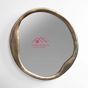 Decoración del hogar para sala de estar, baño y decoraciones para el hogar, espejos metálicos redondos de lujo modernos chapados en oro - Product Image 4