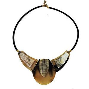 Collier en corne naturelle pour femme, fabrication en usine, vente en gros, style vintage, design moderne, personnalisation disponible - Product Image 1