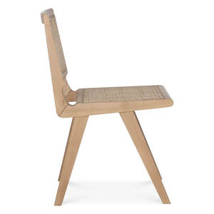 Silla de comedor de madera de teca maciza Kitty, diseño moderno y sencillo con ratán para comedor interior y exterior para uso en el hogar, oficina y parque - Product Image 3