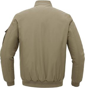 Vestes pour hommes - Blouson aviateur Automne Hiver Chaud Coupe-vent Fermeture éclair intégrale Casual Manteaux matelassés - Product Image 3