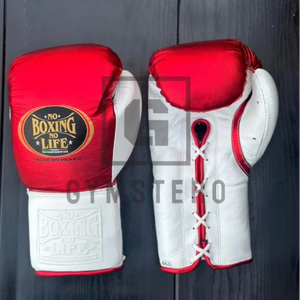 Guantes de Boxeo de Piel de Vacuno Genuina de Alta Calidad a Precio de Mayoreo, Sin Boxeo No Hay Vida, Guantes de Sparring con Cordones GYMSTERO, Logotipo Personalizable - Product Image 1