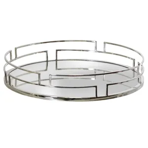 Plateau de toilette en aluminium irrégulier tendance, finition métallique artisanale, plateau en métal pour maisons élégantes, panneau en velours brillant, style côtier, multi - Product Image 3