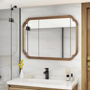 Miroir mural carré rustique en métal avec cadre en fer, coins festonnés, décoration de salle de bain, style ferme, art déco, or, mariage - Product Image 4