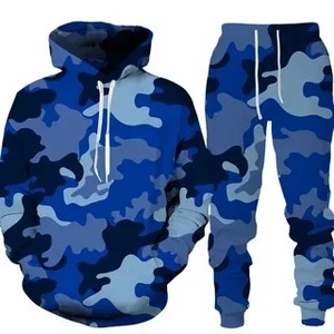 Conjunto Deportivo de Invierno para Hombre, Camuflaje, Ecológico, Estampado 3D, 2 Piezas, Sudadera con Capucha y Pantalones, Ajuste Regular, Ropa Deportiva Informal para Exteriores, 100% - Product Image 5