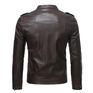 Veste en cuir véritable pour homme, finition haut de gamme, vêtement d'extérieur tendance pour le style urbain, les voyages et les vêtements de saison - Product Image 2