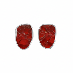 Premium 925 Sterling Silver Bezel Setting <b>Stud</b> <b>Earrings</b> Butterfly Lock Rough Birthstone Stone Womens Trendy Wedding <b>Fashion</b> - Product Image 1